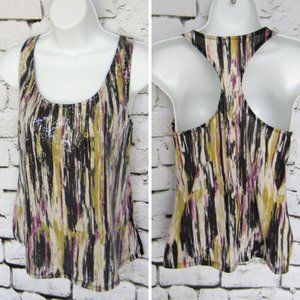 Love, Fire Sequin Tank Size M Medium Racerback, Lined front EUC buckle